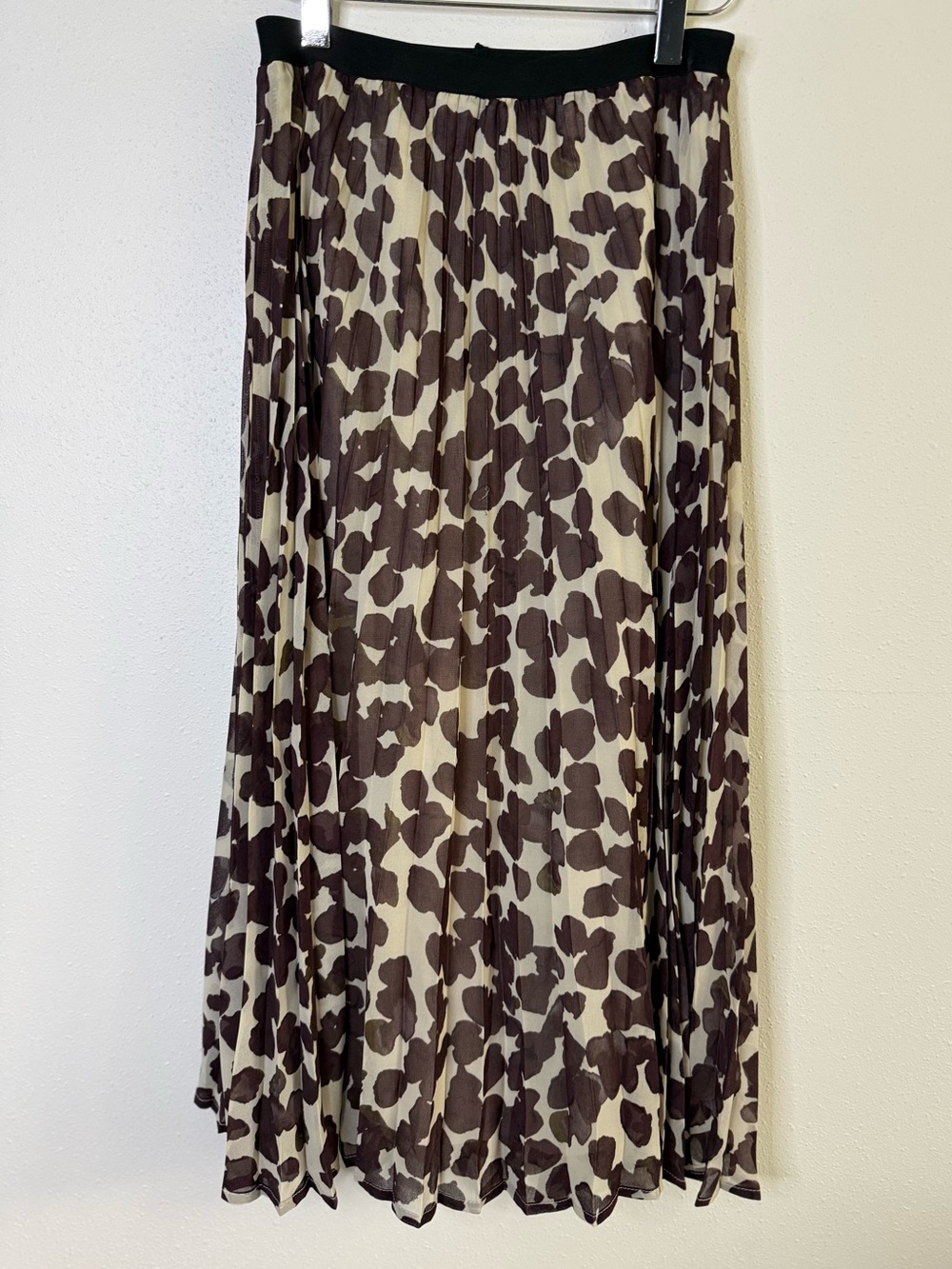 Sanctuary Leopard Pleated Midi Skirt XS Brown Cream Animal Print - Picture 2 of 11